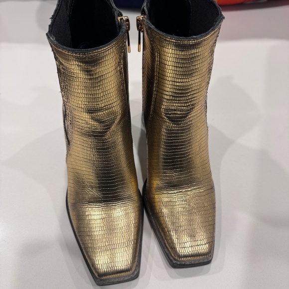 Vince Camuto Sojetta Square Toe Bootie Bronze Lizard 6.5 - Picture 5 of 13